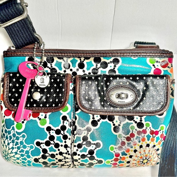 🍓Fossil Key-Per Print Crossbody Shoulder
Bag Boho Vibes Pink Key - Picture 2 of 8
